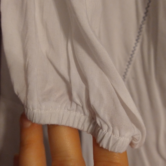 Chelsea and Theodore Sheer White Bohemian Tunic Dress Large - Picture 11 of 16